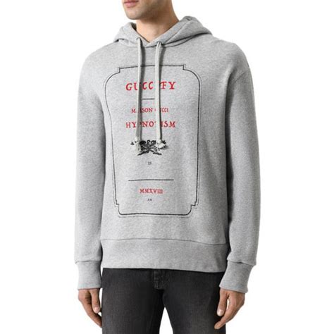 Gucci Hypnotism Graphic Hooded Sweatshirt 'Grey' 475374 